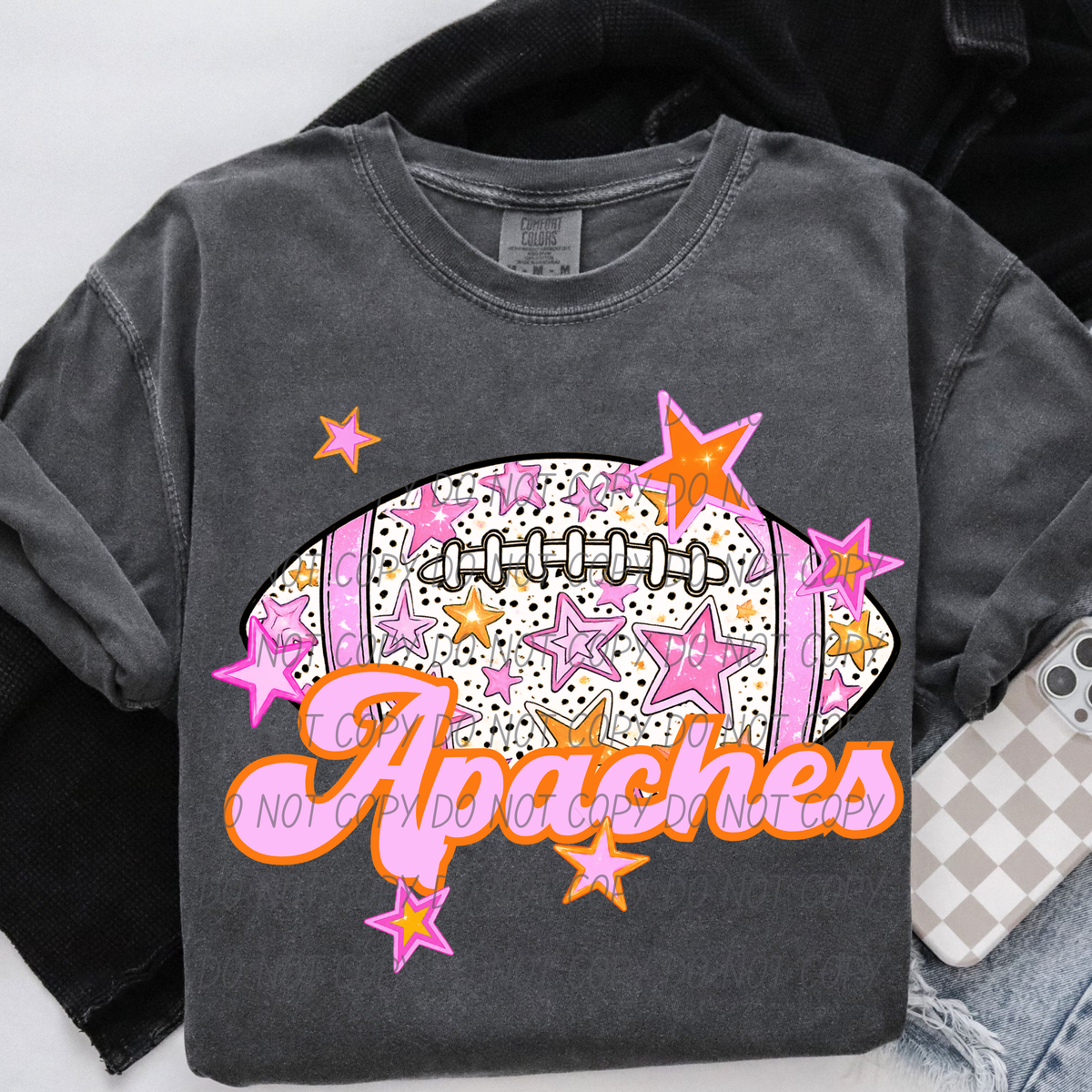 Apaches pink football (city) DTF transfer