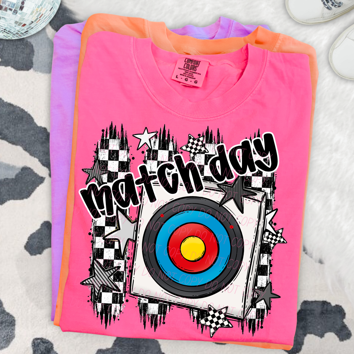 archery match day checker sports black and white (city) DTF Transfer
