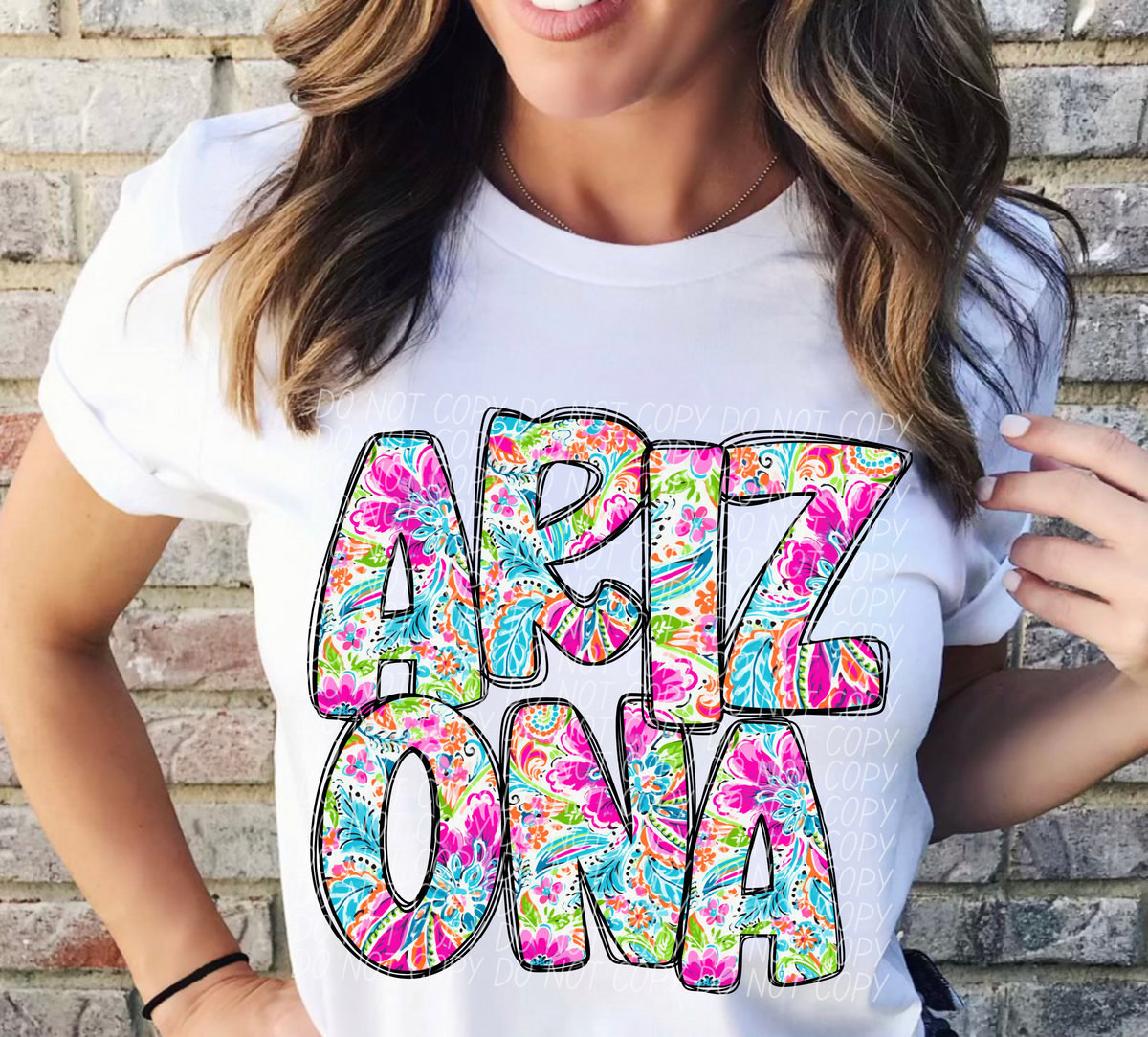 Arizona floral STACKED CITY DTF transfer