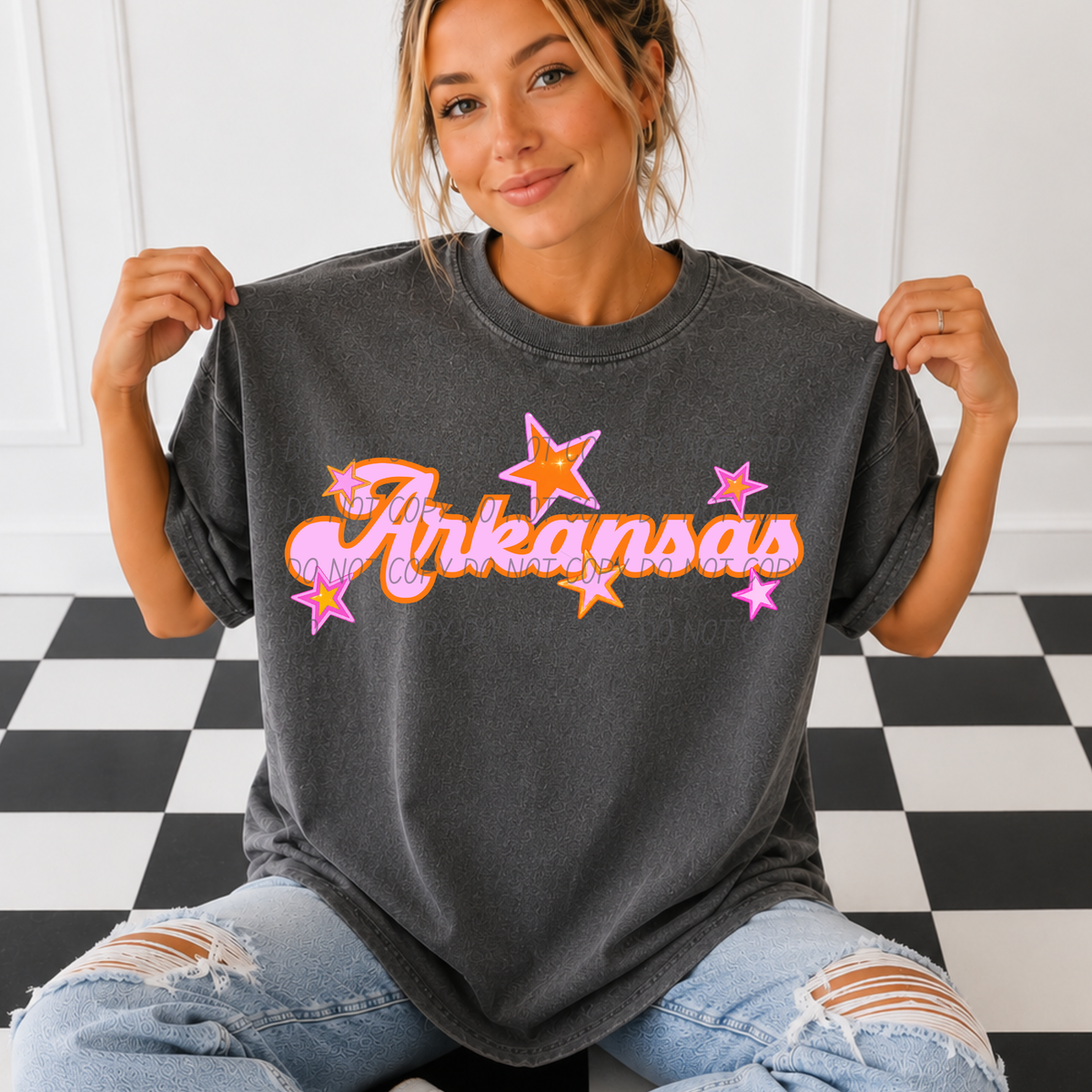 Arkansas pink orange states (City) DTF Transfer