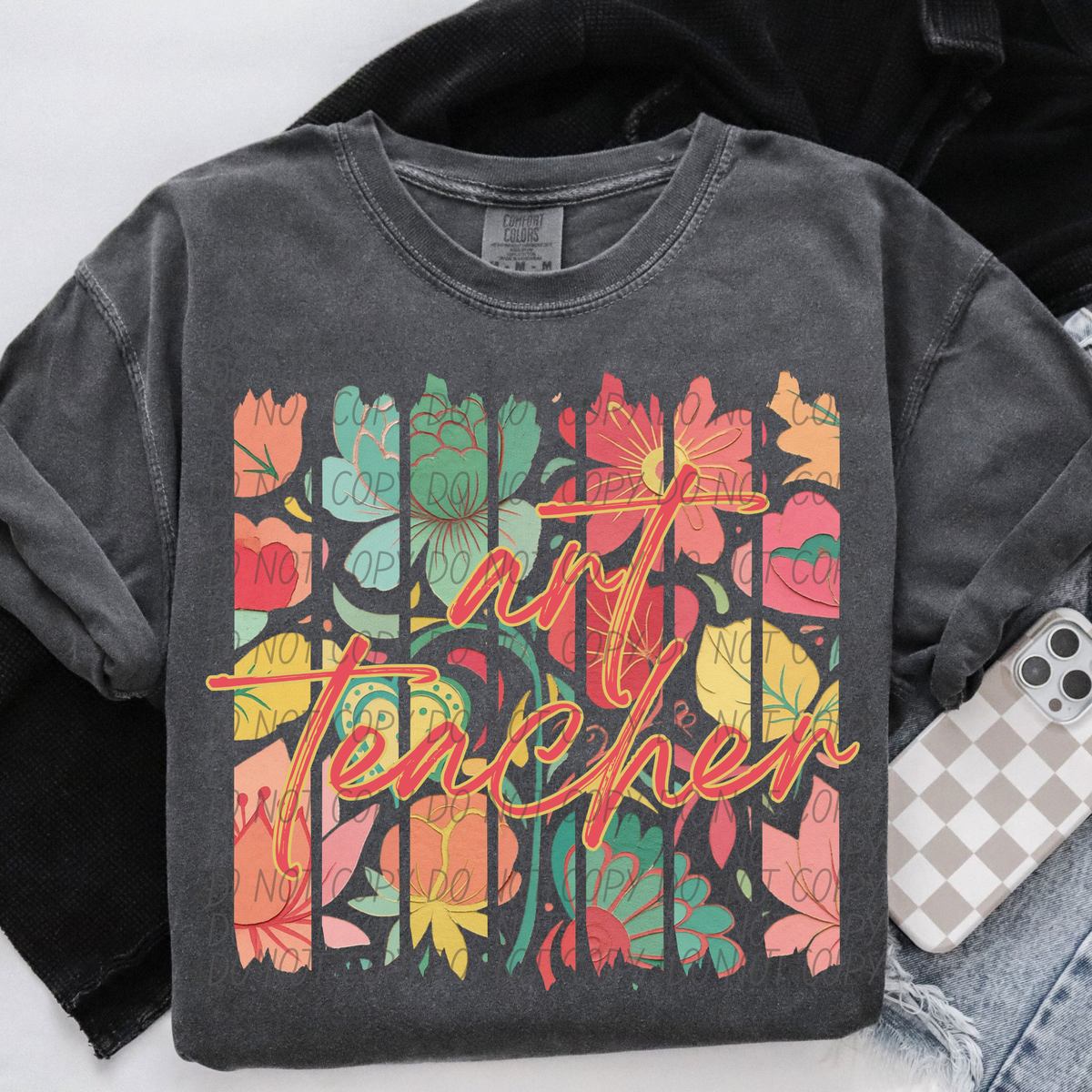 Boho strips art teacher (City) DTF Transfer