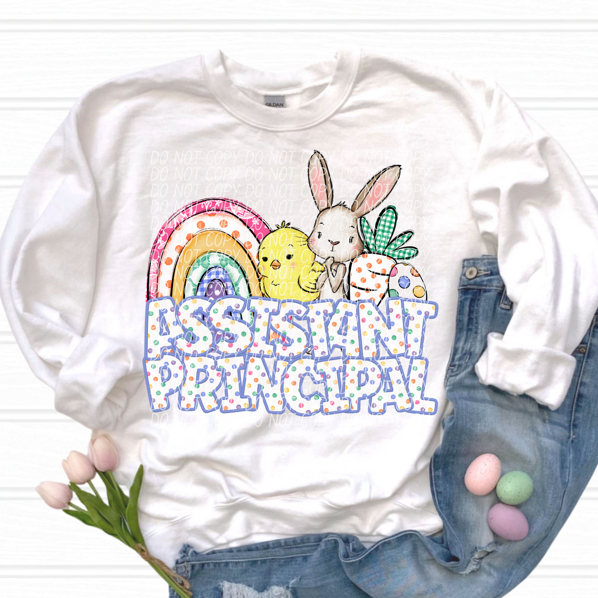 Assistant Principal rainbow chick bunny (CITY) DTF transfer