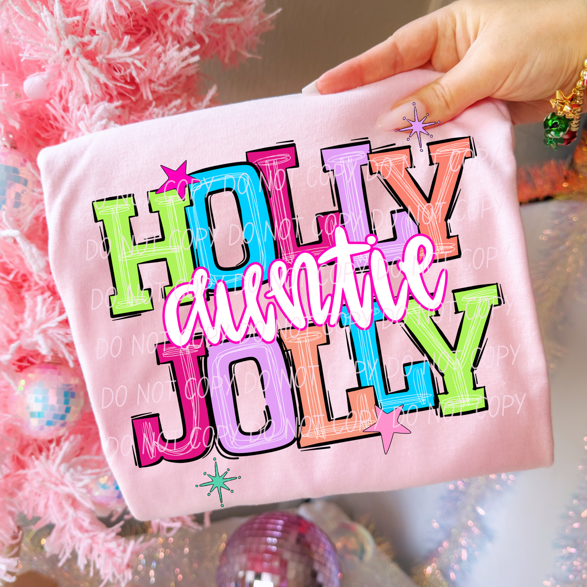 auntie holly jolly names (city) DTF Transfer