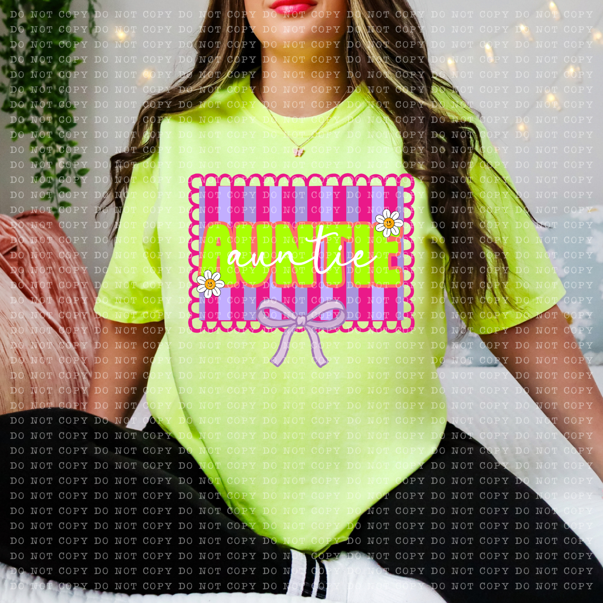 Auntie preppy bright frame (ECHT) DTF Transfer