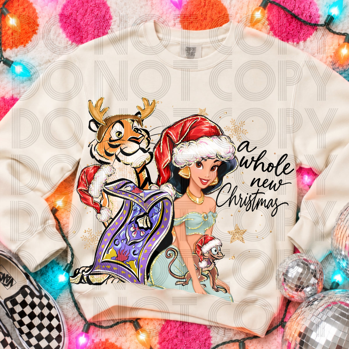 A whole new Christmas Gold Glitter Exclusive (Renewed) DTF Transfer