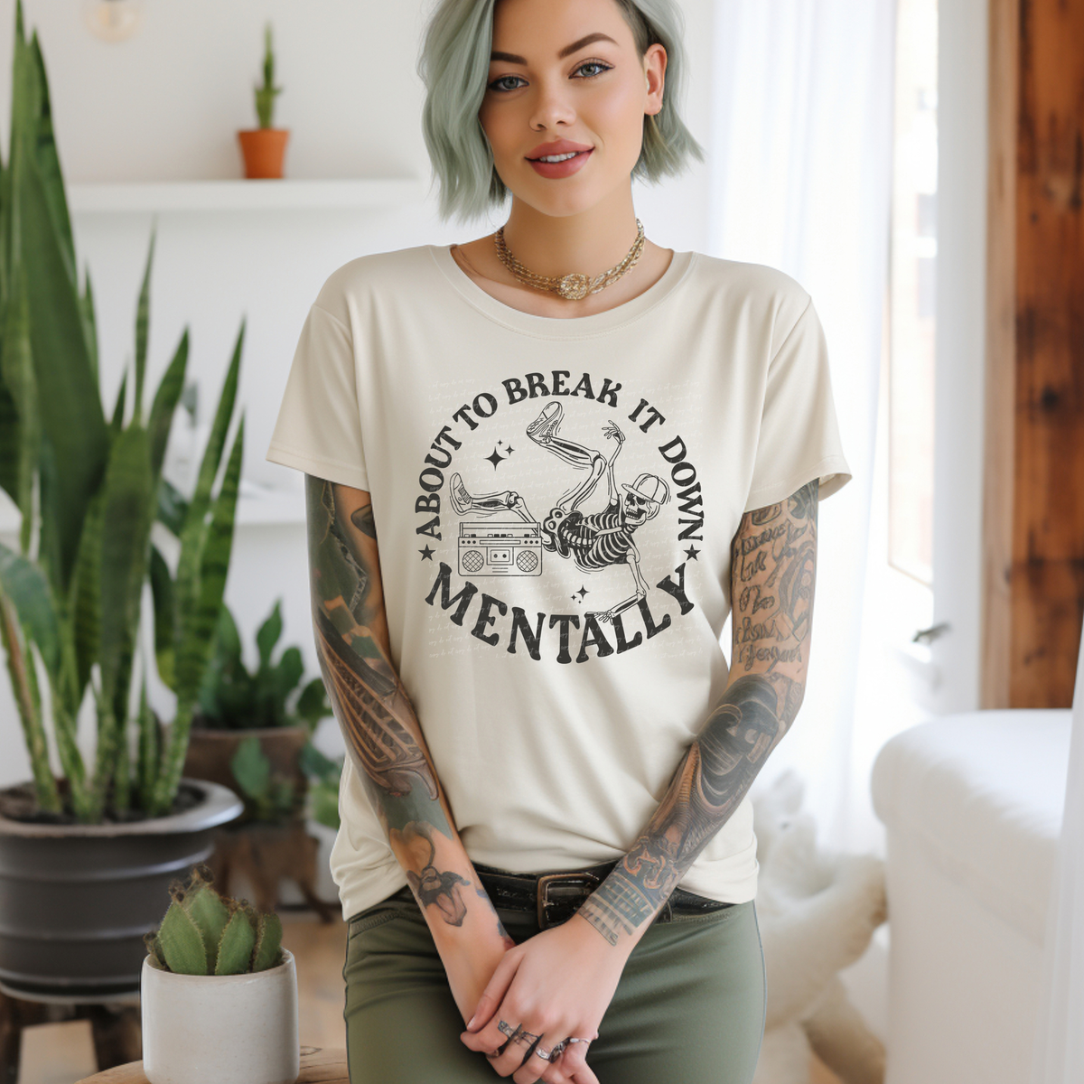 About To Break It Down Mentally Skellie Grey 86541 DTF Transfer