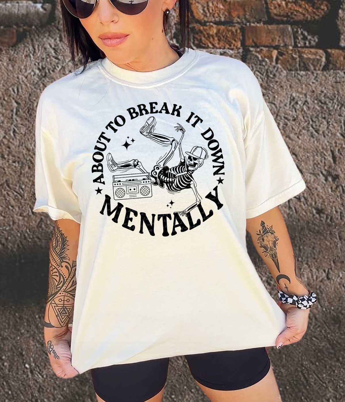 About To Break It Down Mentally Skellie Black 86542 DTF Transfer