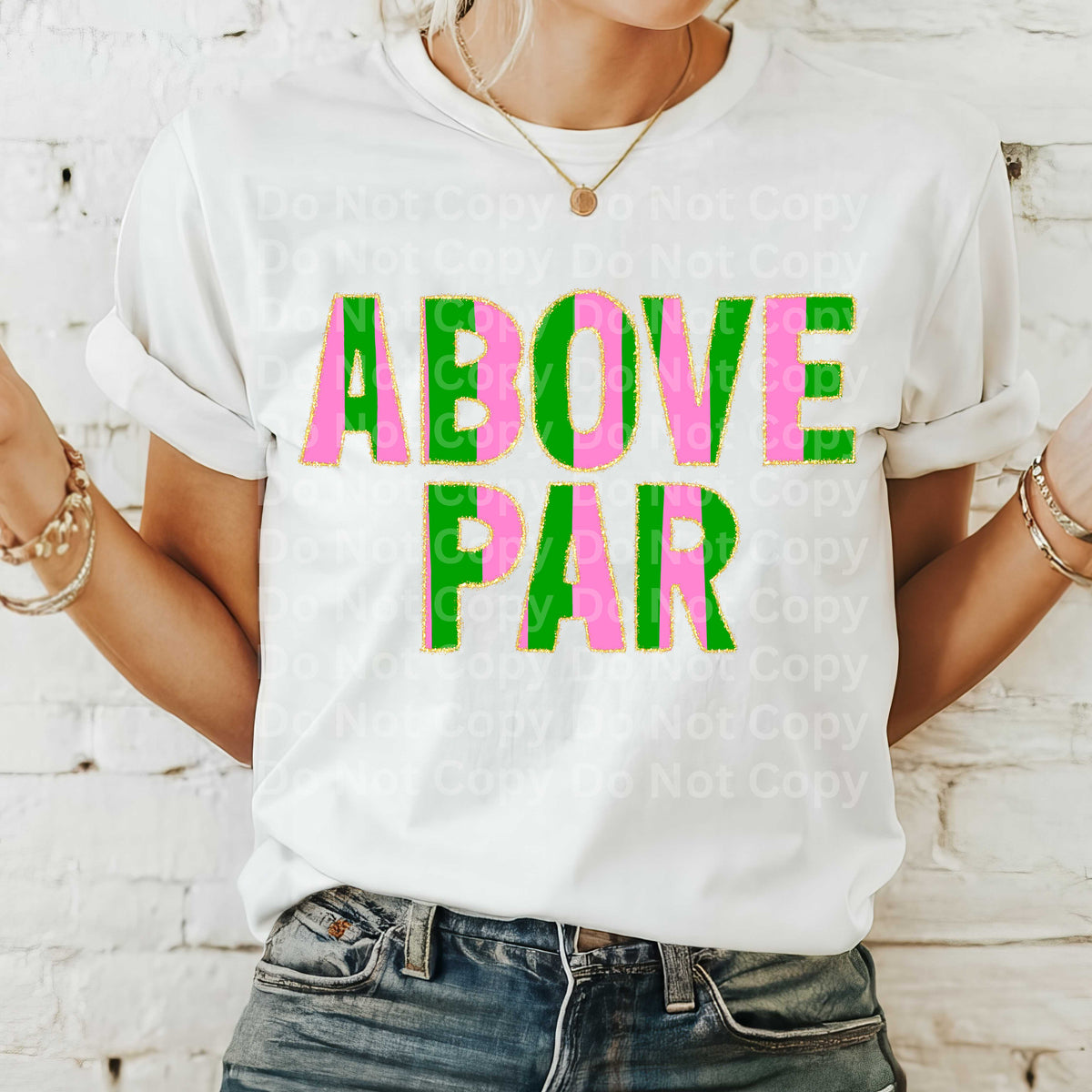 Above par PINK and GREEN (Irene) DTF Transfer