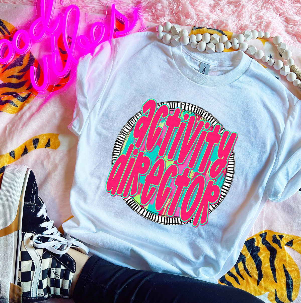 Activity Director Pink Font Circle 111412 DTF transfer