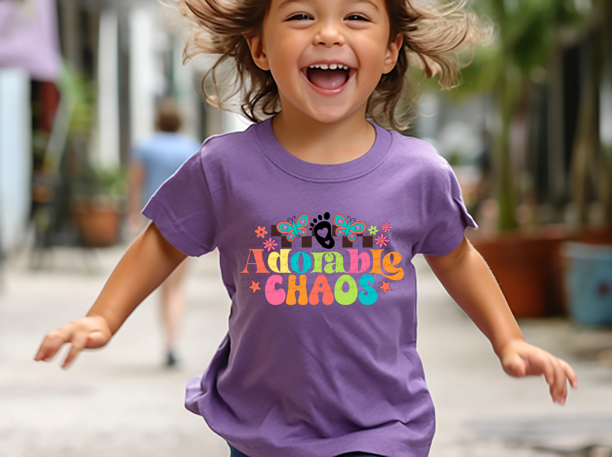 Adorable Chaos Checkered Footprint 76573 DTF Transfer