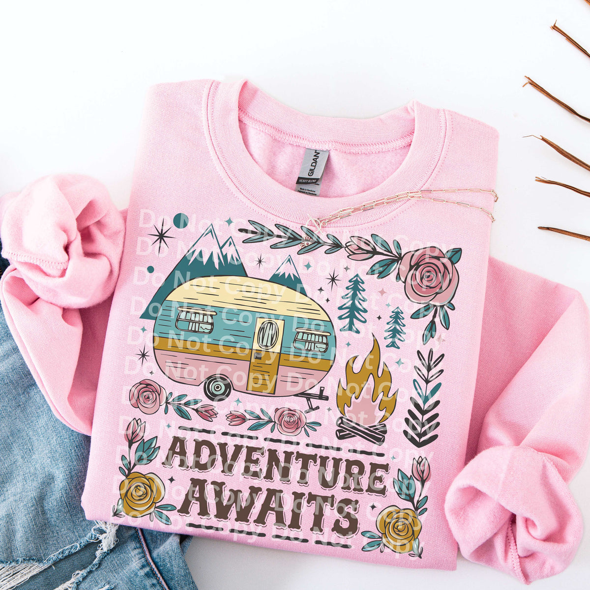Adventure awaits camper (Irene)DTF Transfer