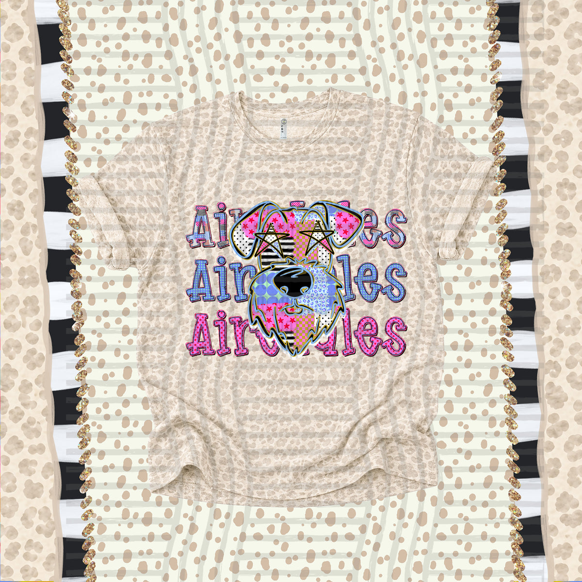 Airedales -Dolly Doodle Print (Caplinger) DTF Transfer