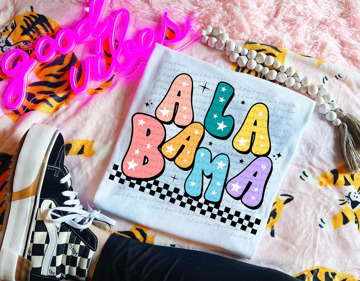 Alabama Colorful Groovy Font 89140 DTF Transfer
