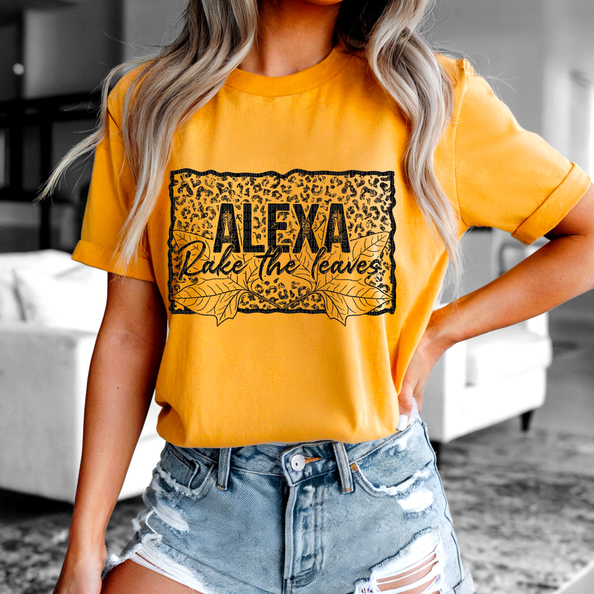 Alexa Rake The Leaves Black 104008 DTF transfer