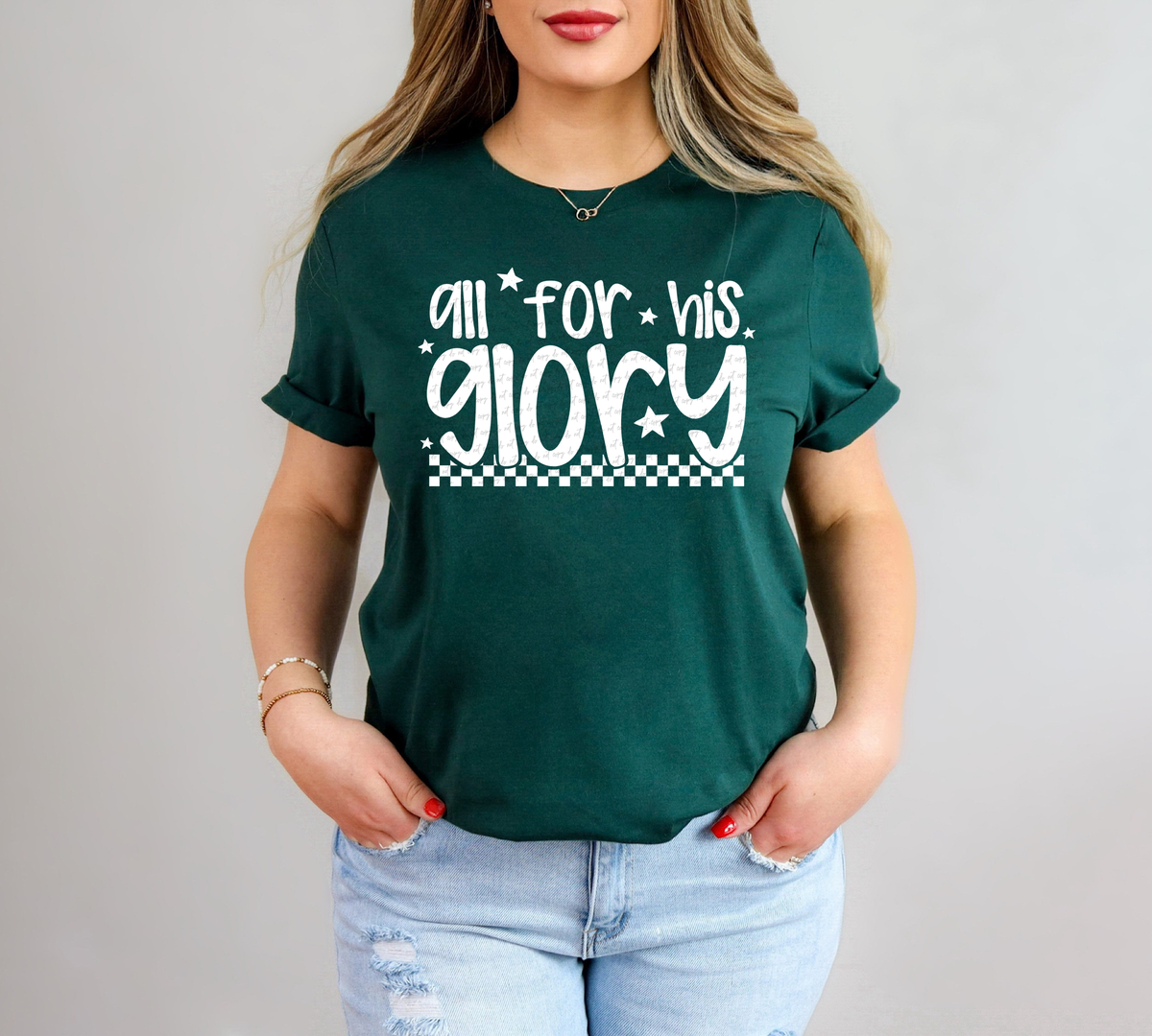 All For His Glory White 86468 DTF Transfer