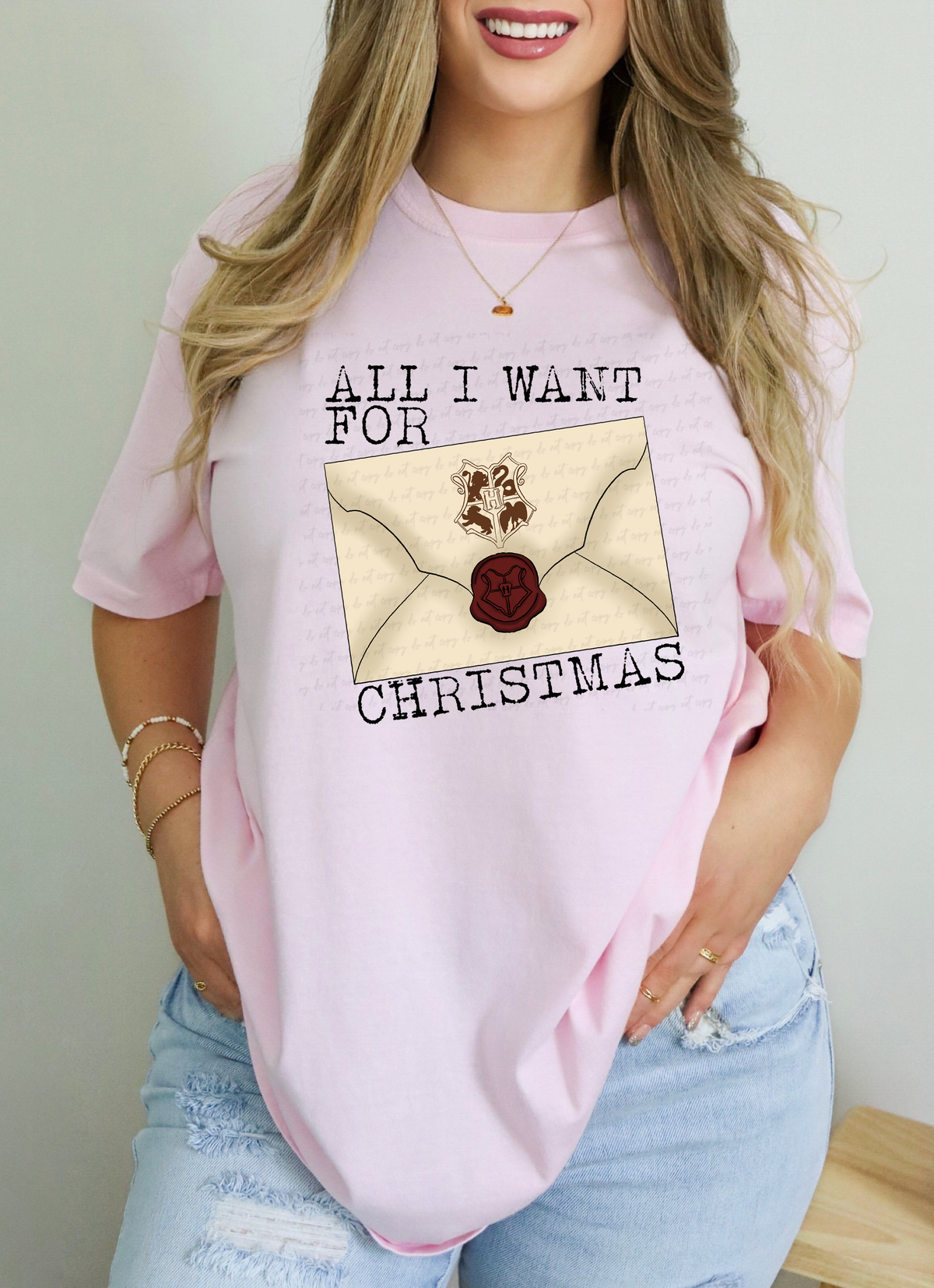 All I Want For Christmas Stamped Envelope 115194 DTF Transfer