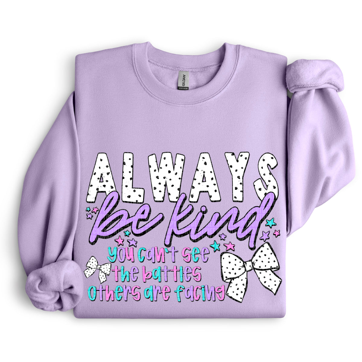 Always be Kind polka dot color bow DTF transfer