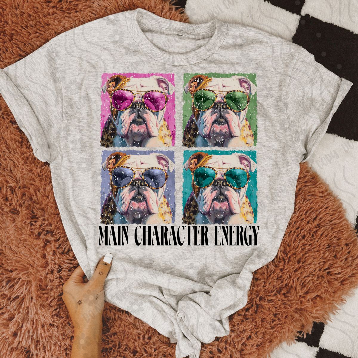 American Bulldog Retro Vibe Main Character Energy 108280 DTF transfer