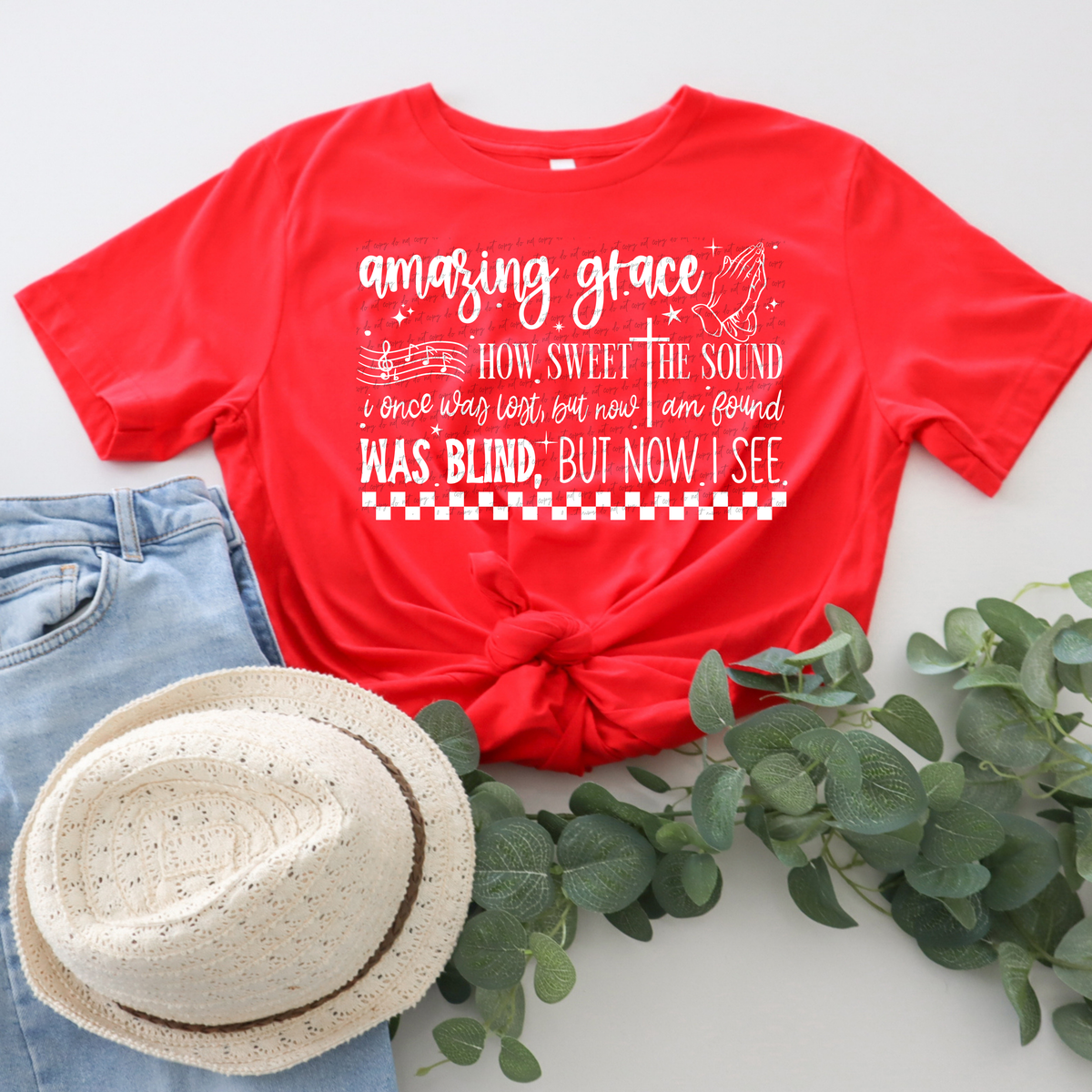 Amazing Grace How Sweet The Sound I Once Was Lost But Now I'm Found White 86657 DTF Transfer