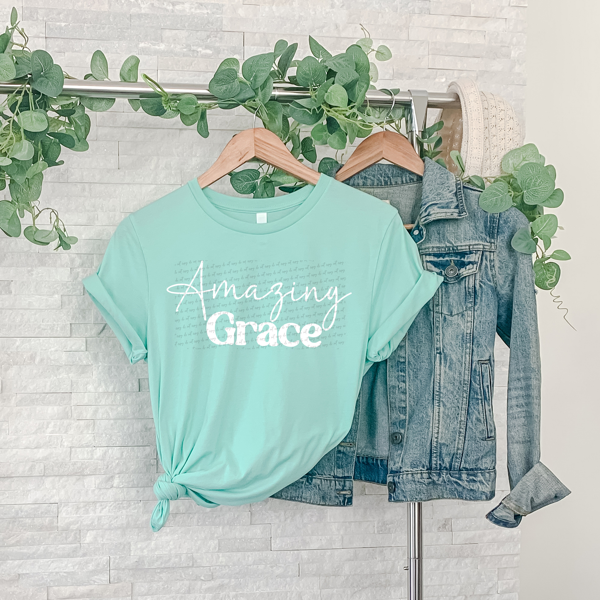 Amazing Grace Cursive And Serif Font White 89299 DTF Transfer – Mud ...