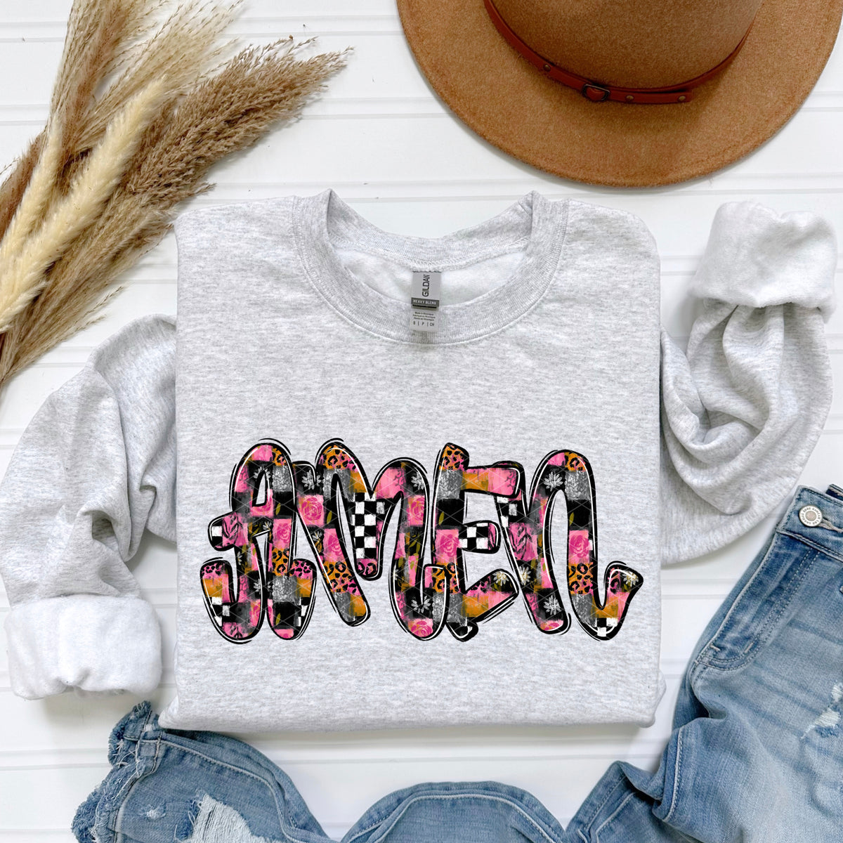 Amen (Pink,orange,black) (SDD) DTF Transfer