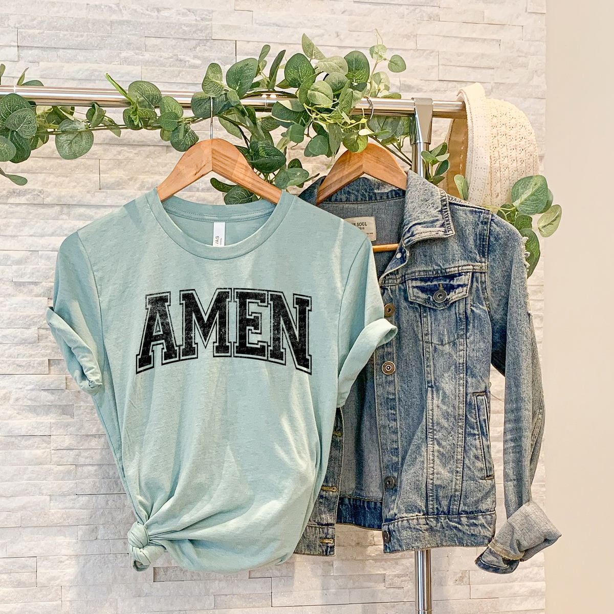 Amen Curve Varsity Font Black Grunge 86276 DTF Transfer