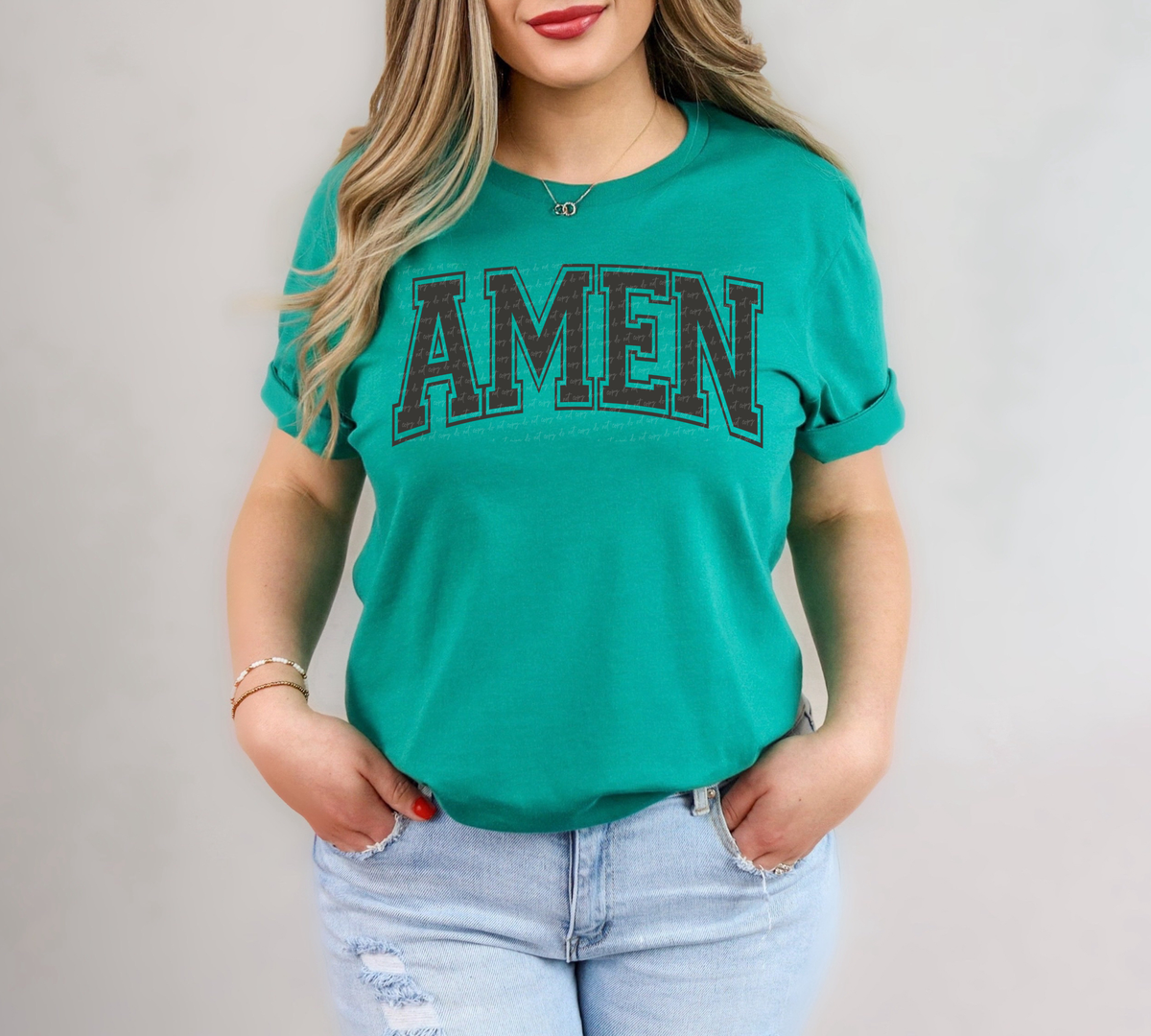 Amen Curve Varsity Font Grey 86279 DTF Transfer