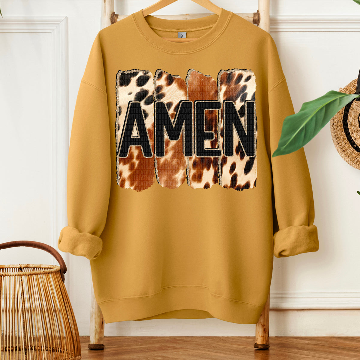 Amen cowhide brushstrokes (SDD) 109594 DTF transfer