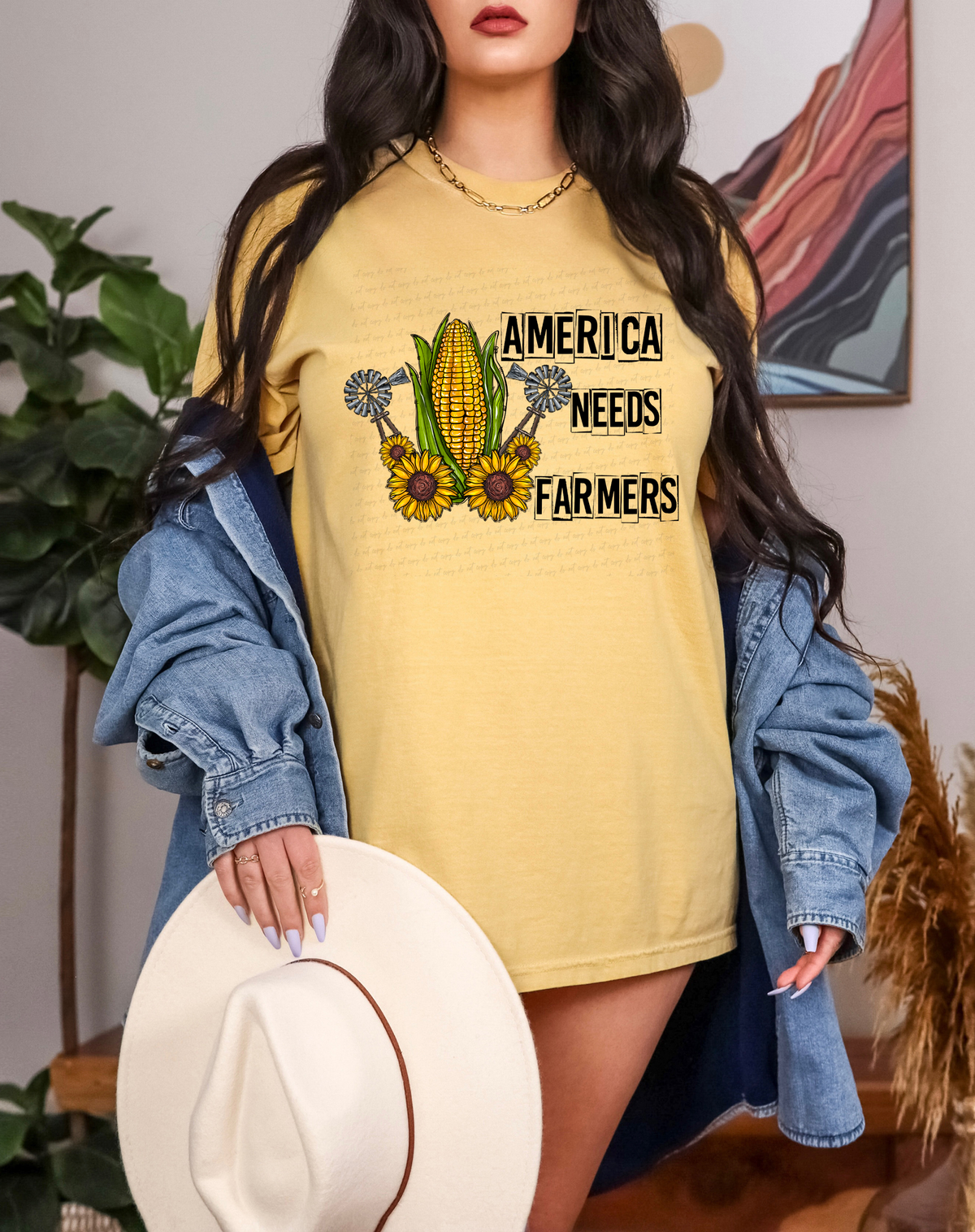 America Needs Farmers Corn Sunflowers 116194 DTF Transfer