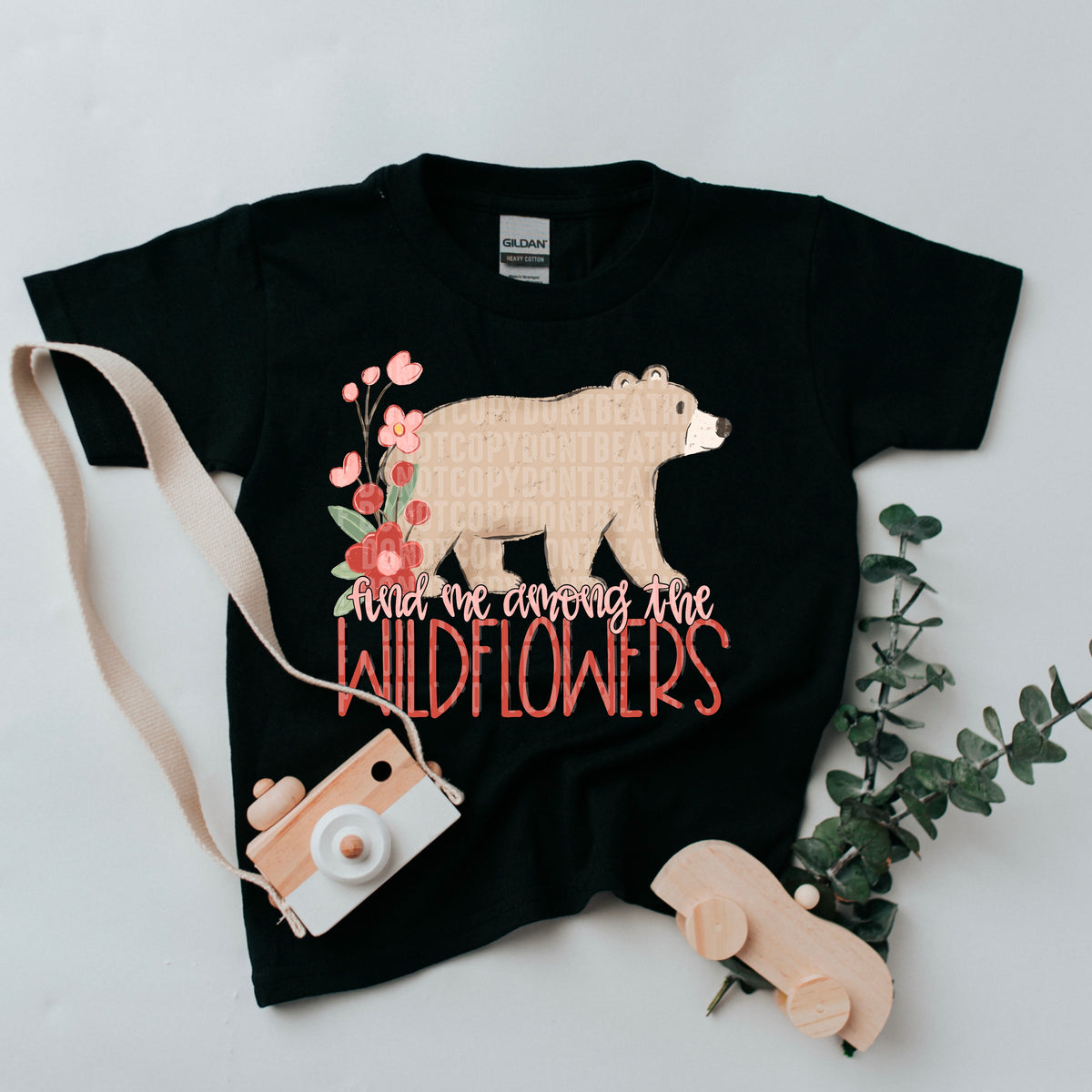 Find me among the wildflowers Bear (SDD) 102509 DTF transfer