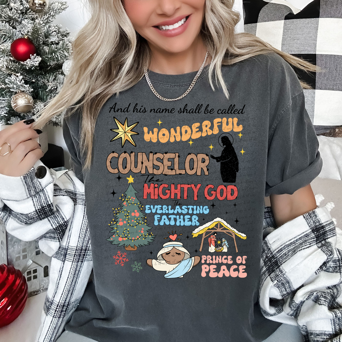 And His Name Shall Be Called Wonderful Counselor The Mighty God The Everlasting Father Prince Of Peace 59821 DTF Transfer