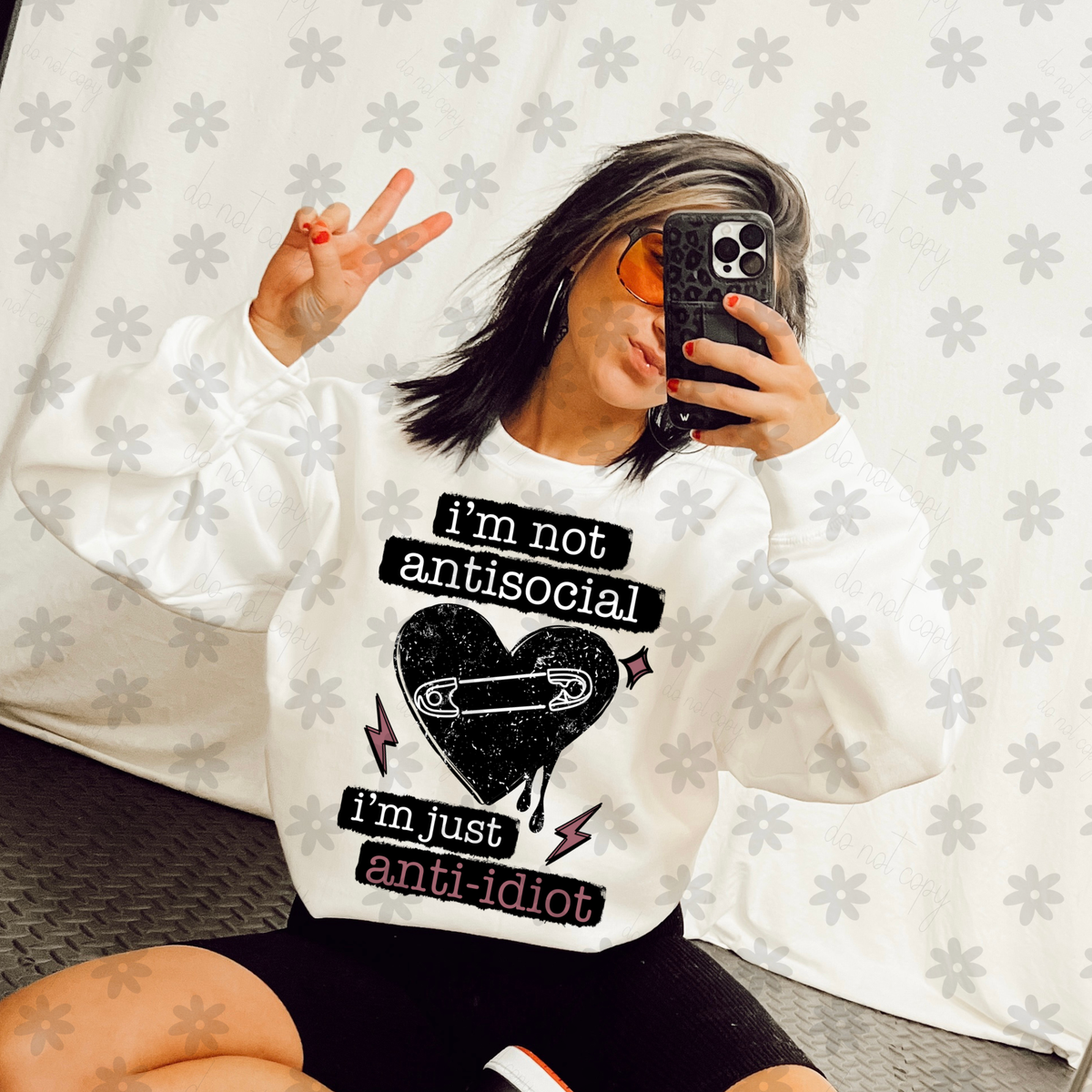 I'm not antisocial heart (Dyed) DTF Transfer