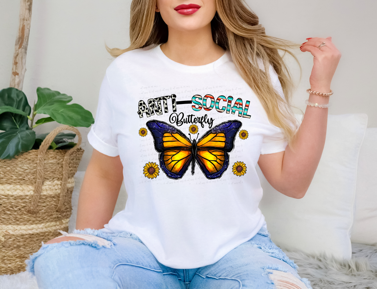 Anti Social Butterfly Sunflowers 116199 DTF Transfer