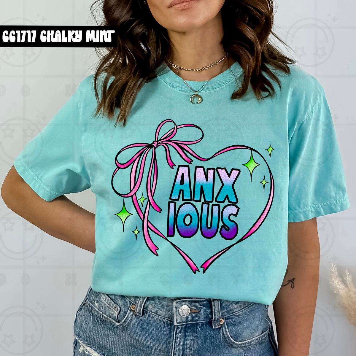 Anxious Heart Ribbon (HW) DTF transfer