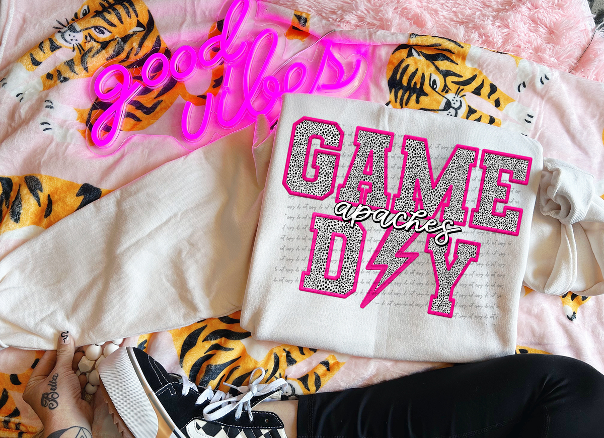 Apaches Faux Embroider Game Day 46638 DTF transfer