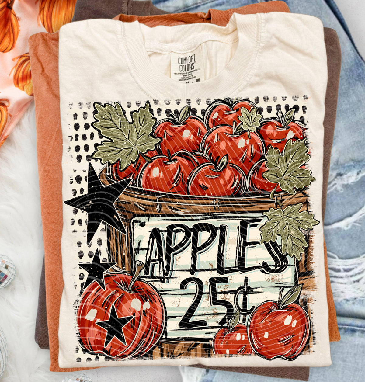 Red apples with leaves (AG) DTF Transfer