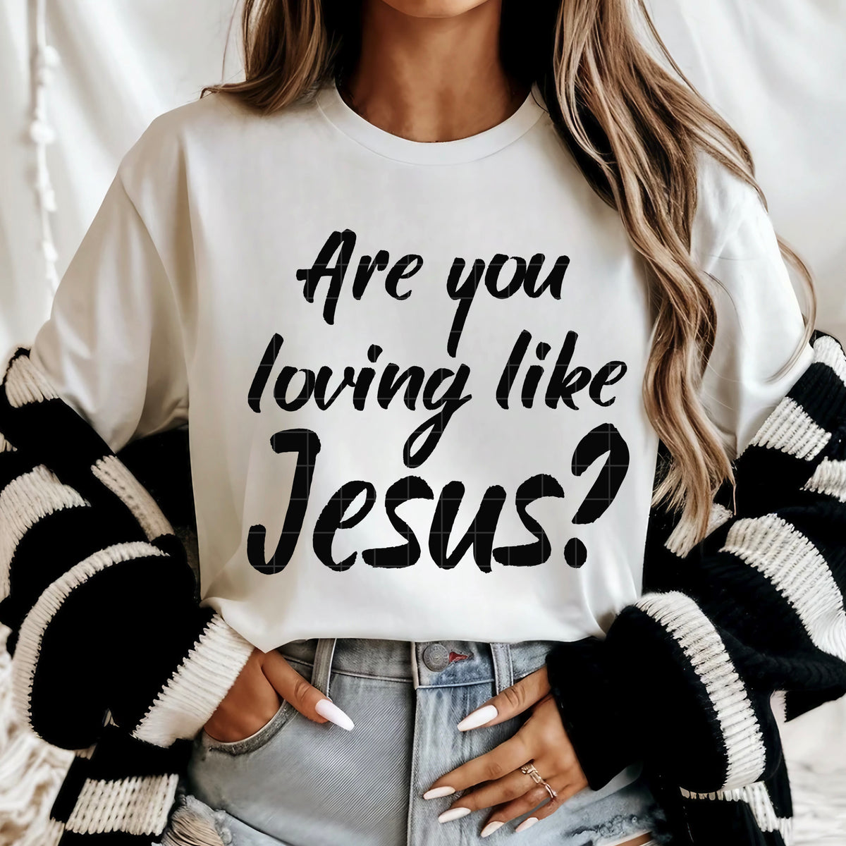 Are you loving like Jesus BLACK (SDD) DTF Transfer