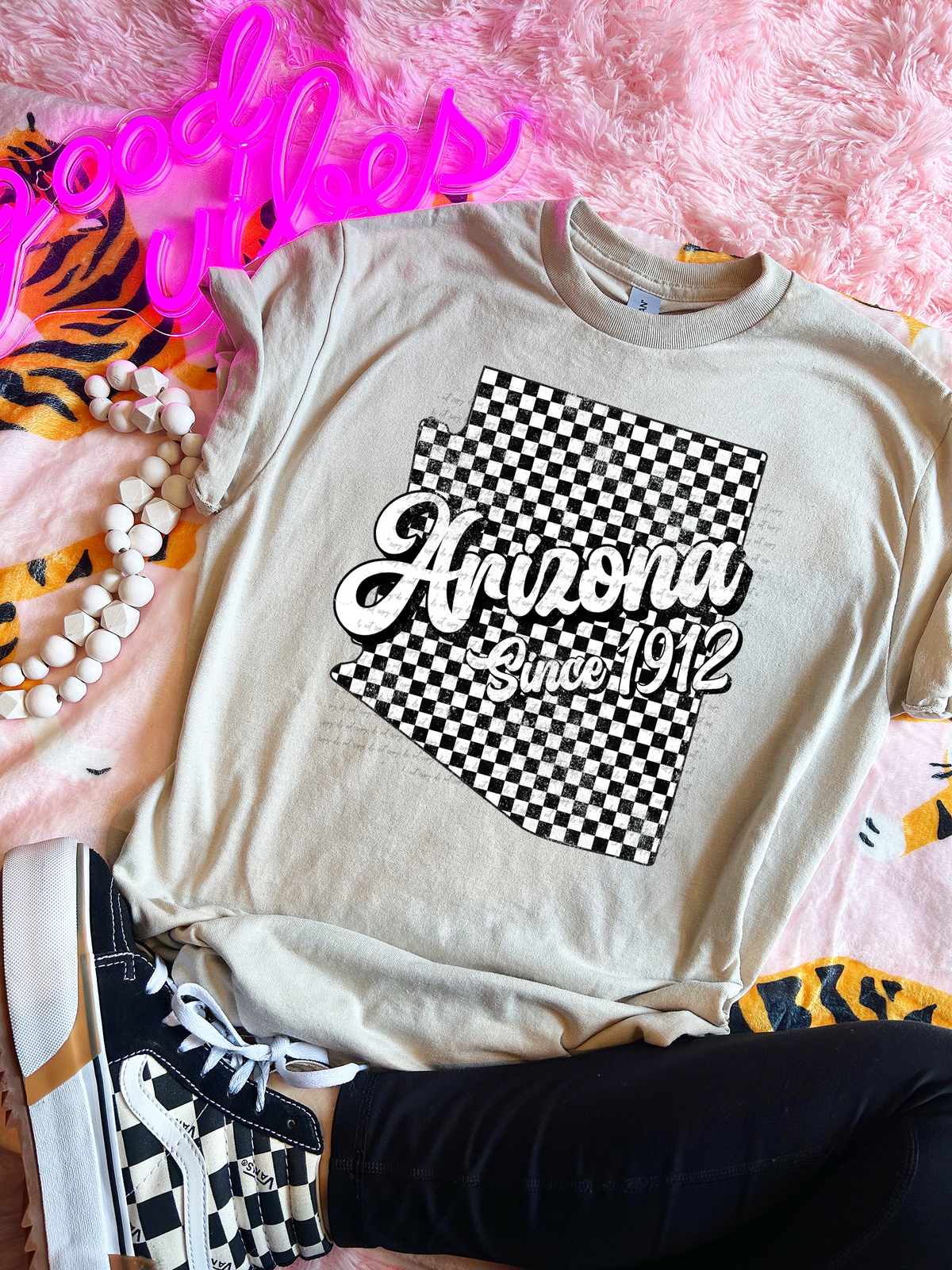 Arizona Since 1912 Checkered Grunge 66718 DTF transfer