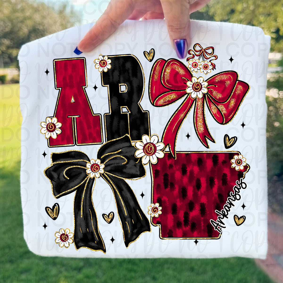 AR (red and black with bows) (UAC) DTF Transfer