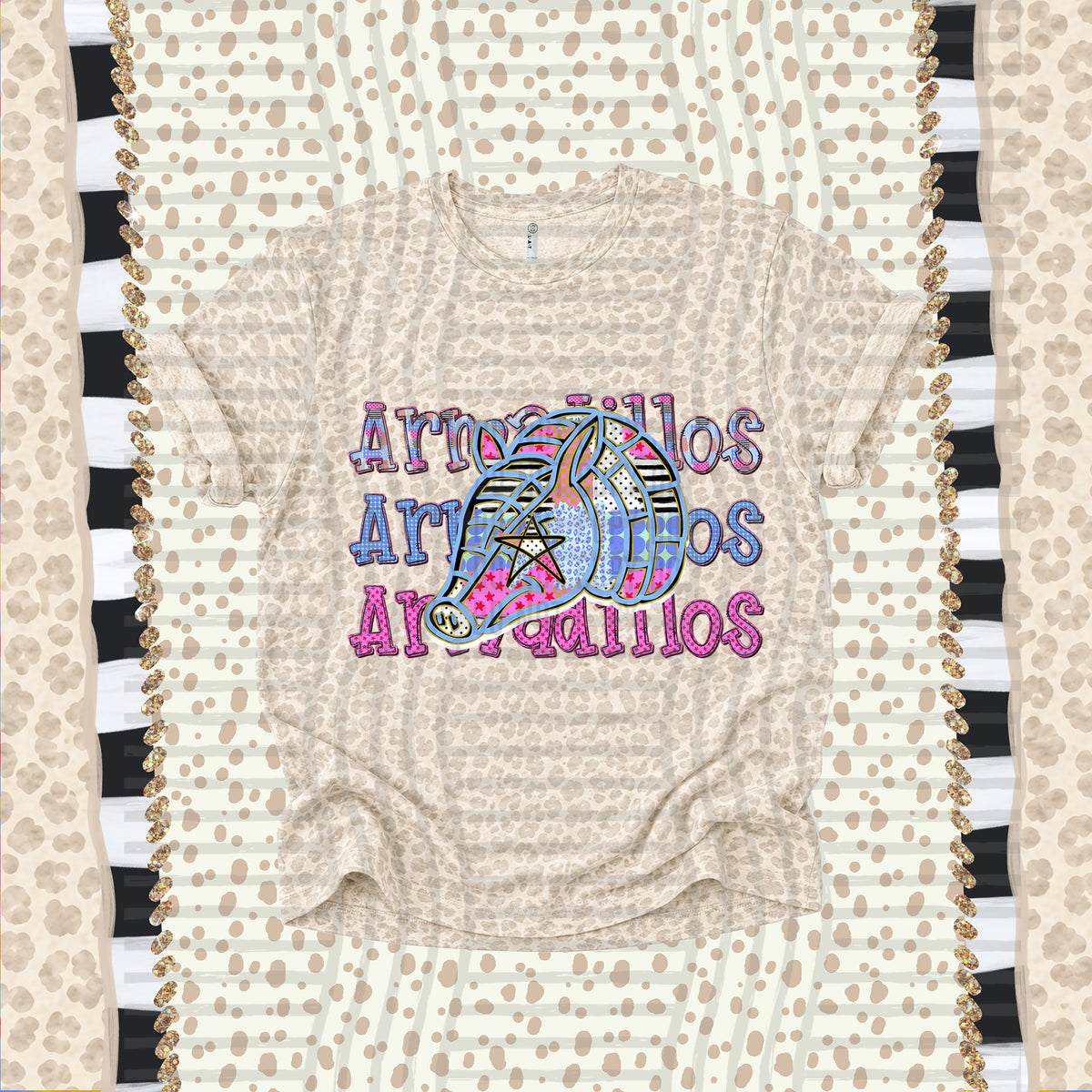 Armadillos-Dolly Doodle Print (Caplinger) DTF Transfer