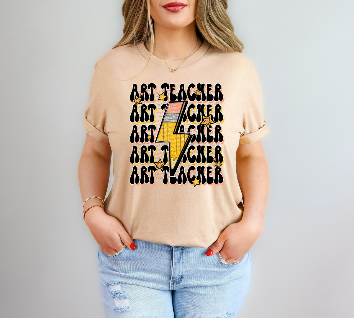 Art Teacher Retro Pencil 46639 DTF transfer