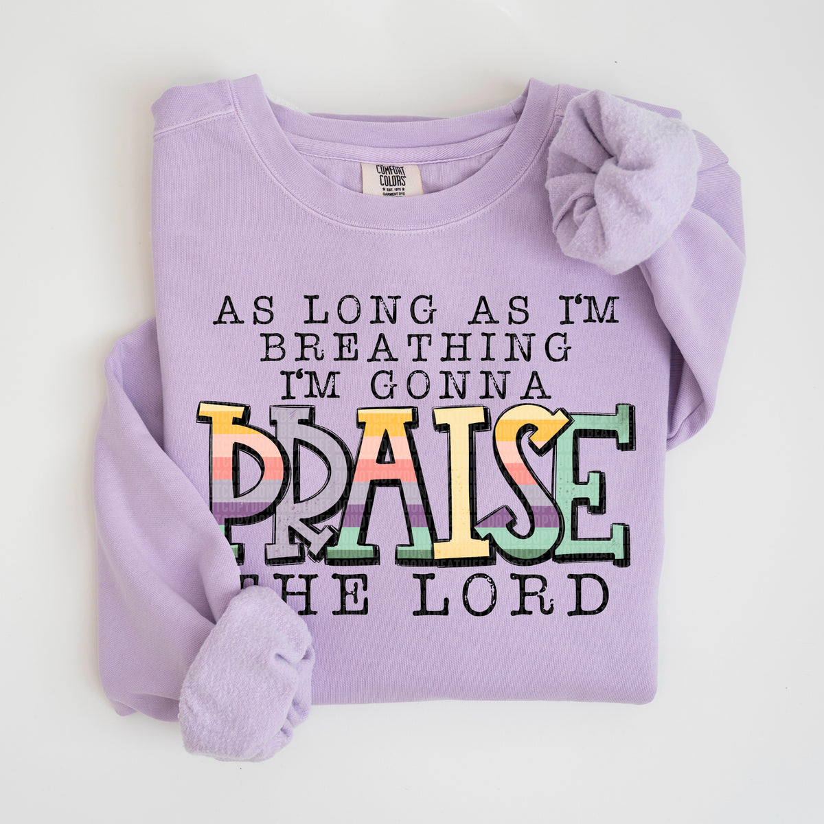 As Long As I Am Breathing I'm Gonna Praise The Lord *Black* (SDD) DTF Transfer