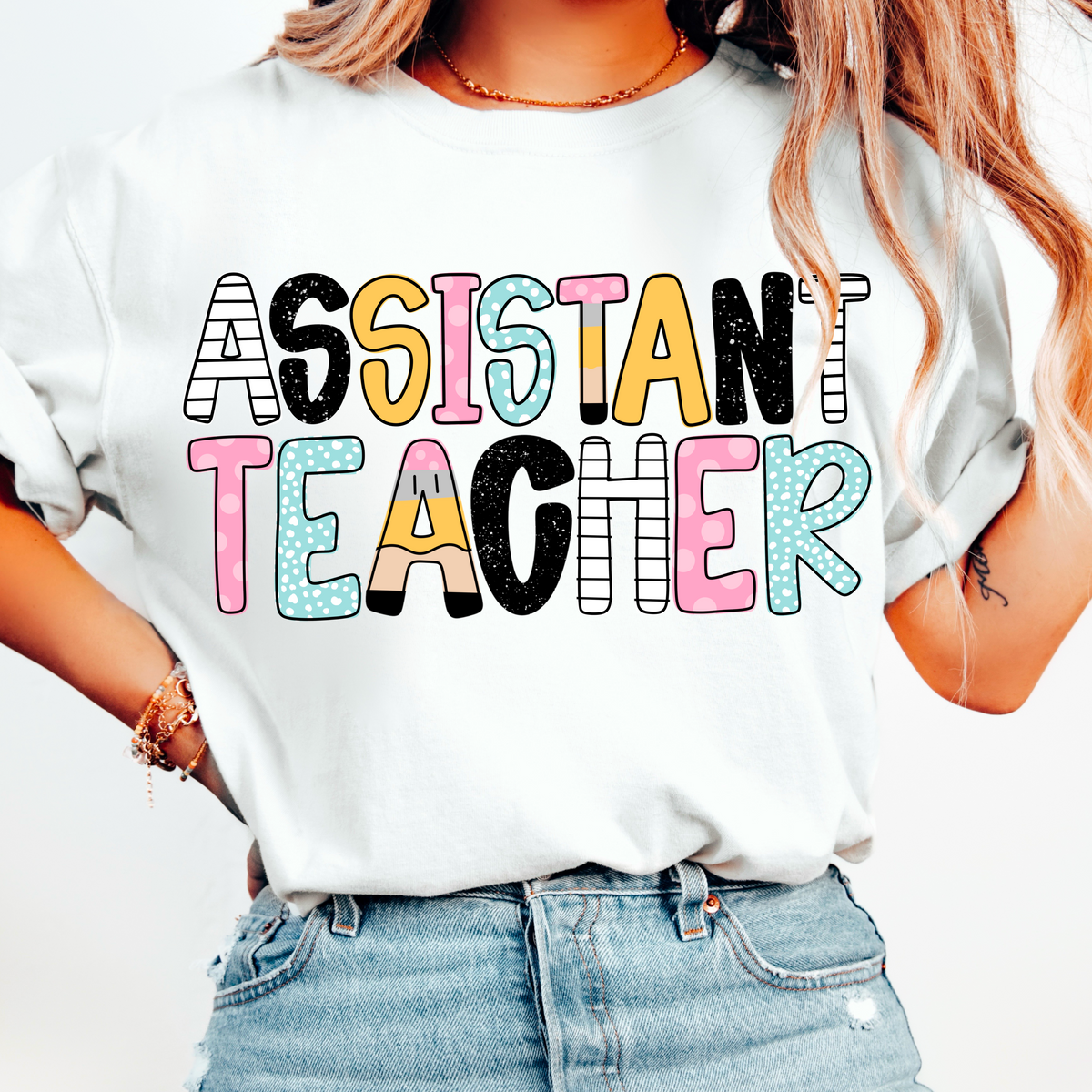 Assistant Teacher Pencil/Paper Font (CMD) 100572 DTF transfer