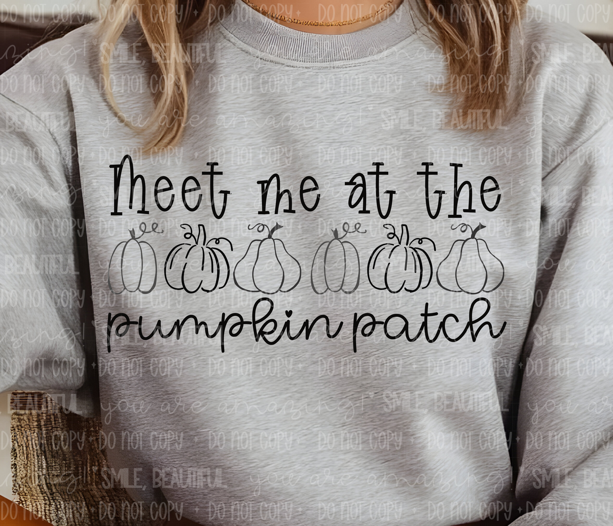 Meet me at the pumpkin patch black (MD) DTF Transfer