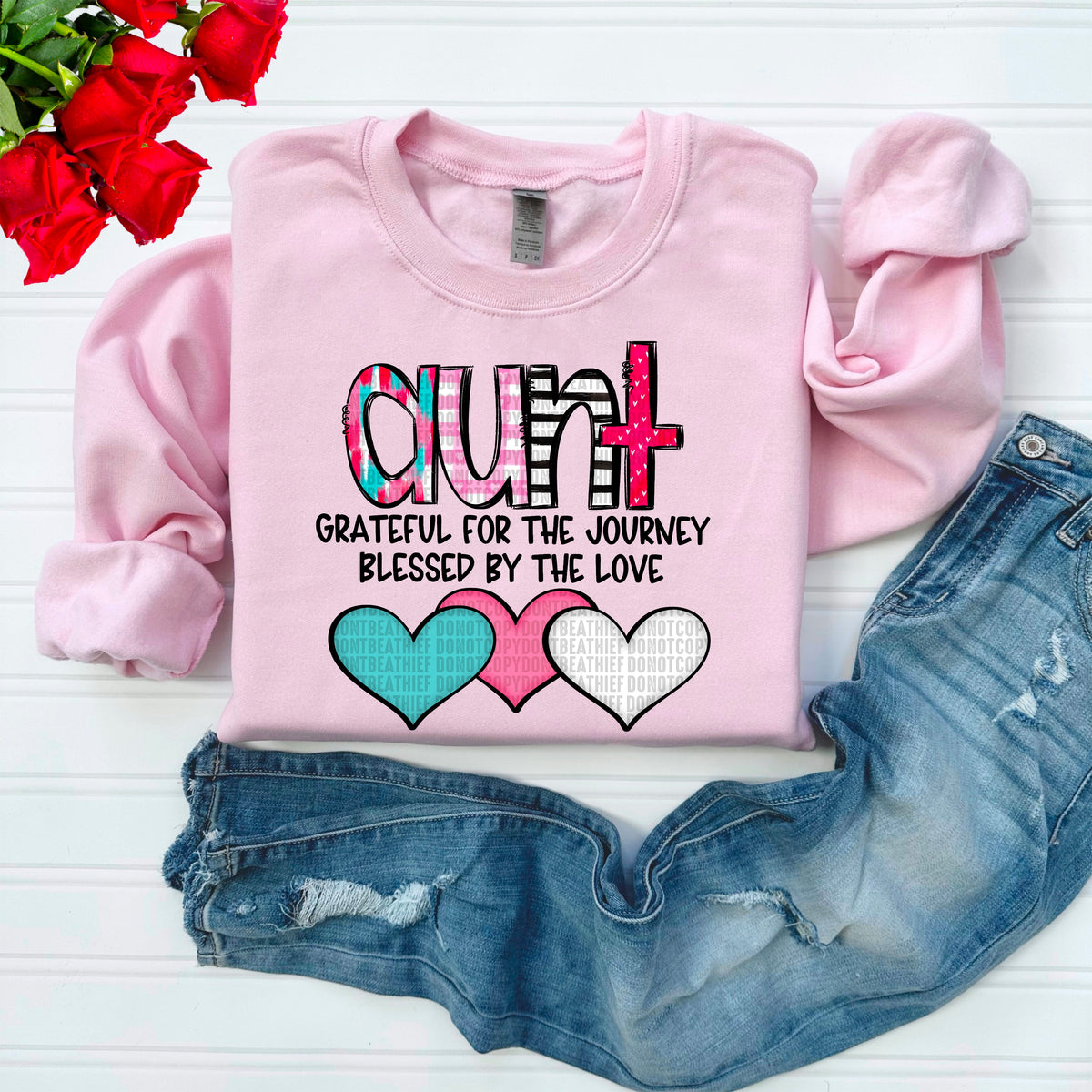 Aunt *Black/With Hearts* (SDD) 72406 DTF Transfer