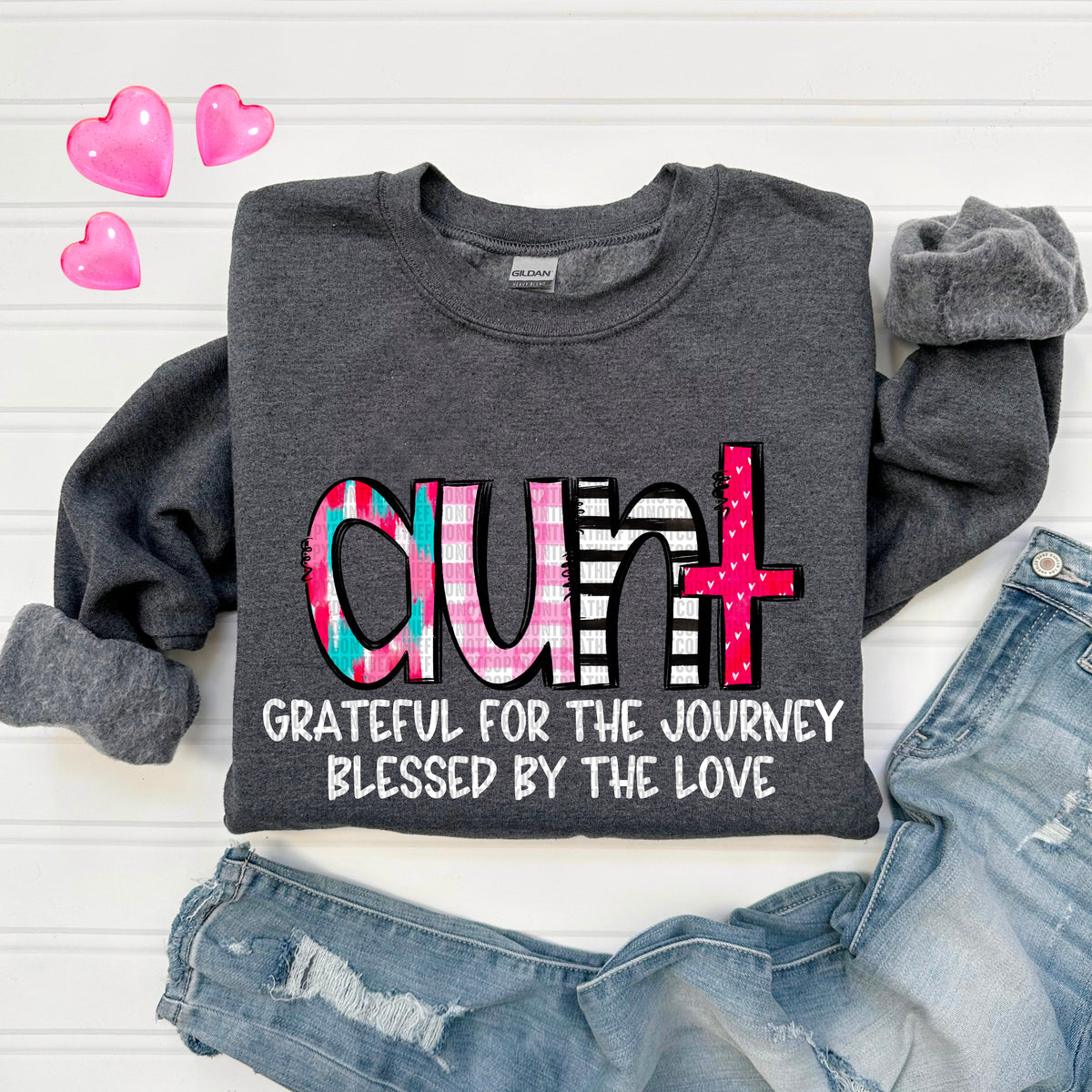 Aunt *White/Without Hearts* (SDD) 72405 DTF Transfer