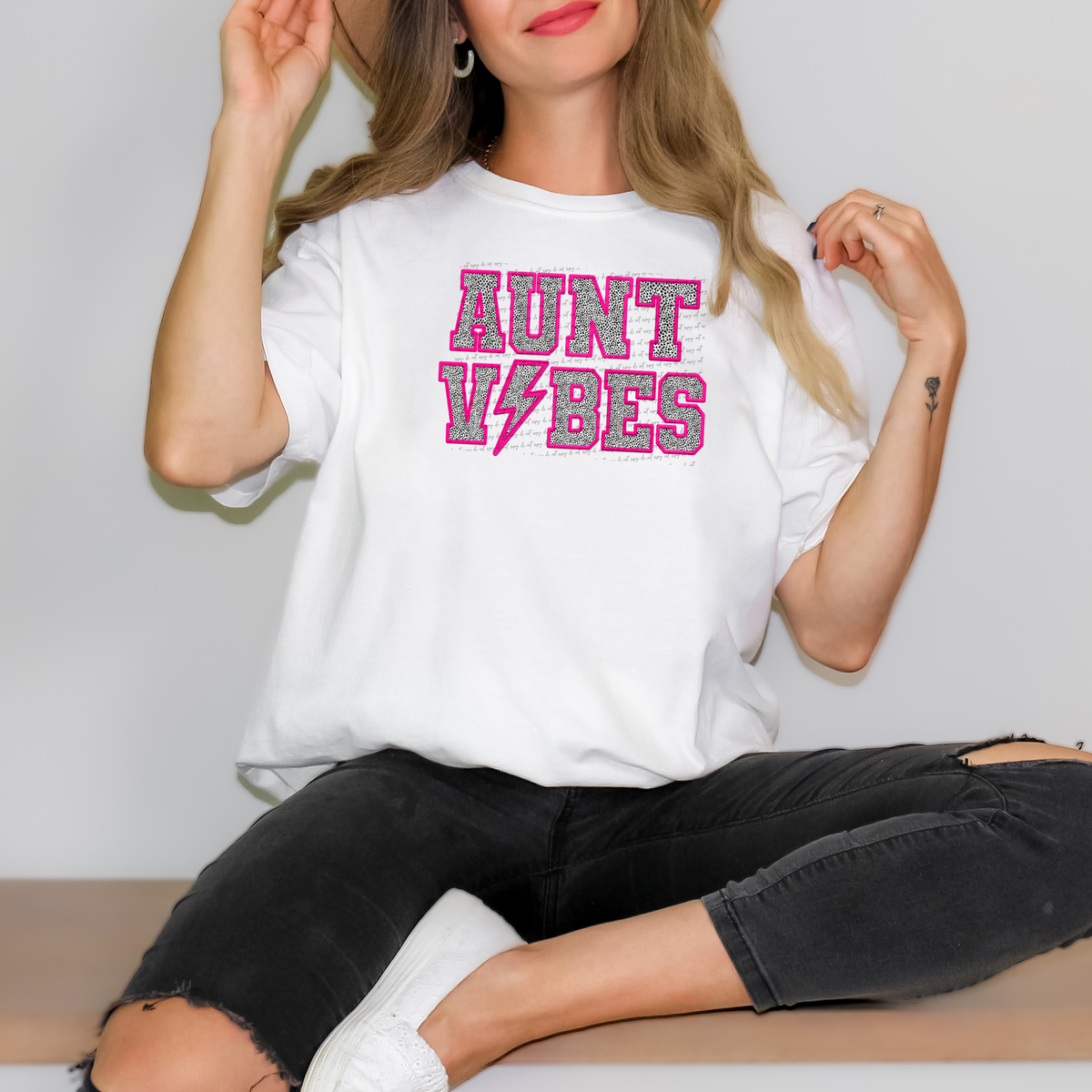 Aunt Vibes Faux Embroider 46641 DTF transfer