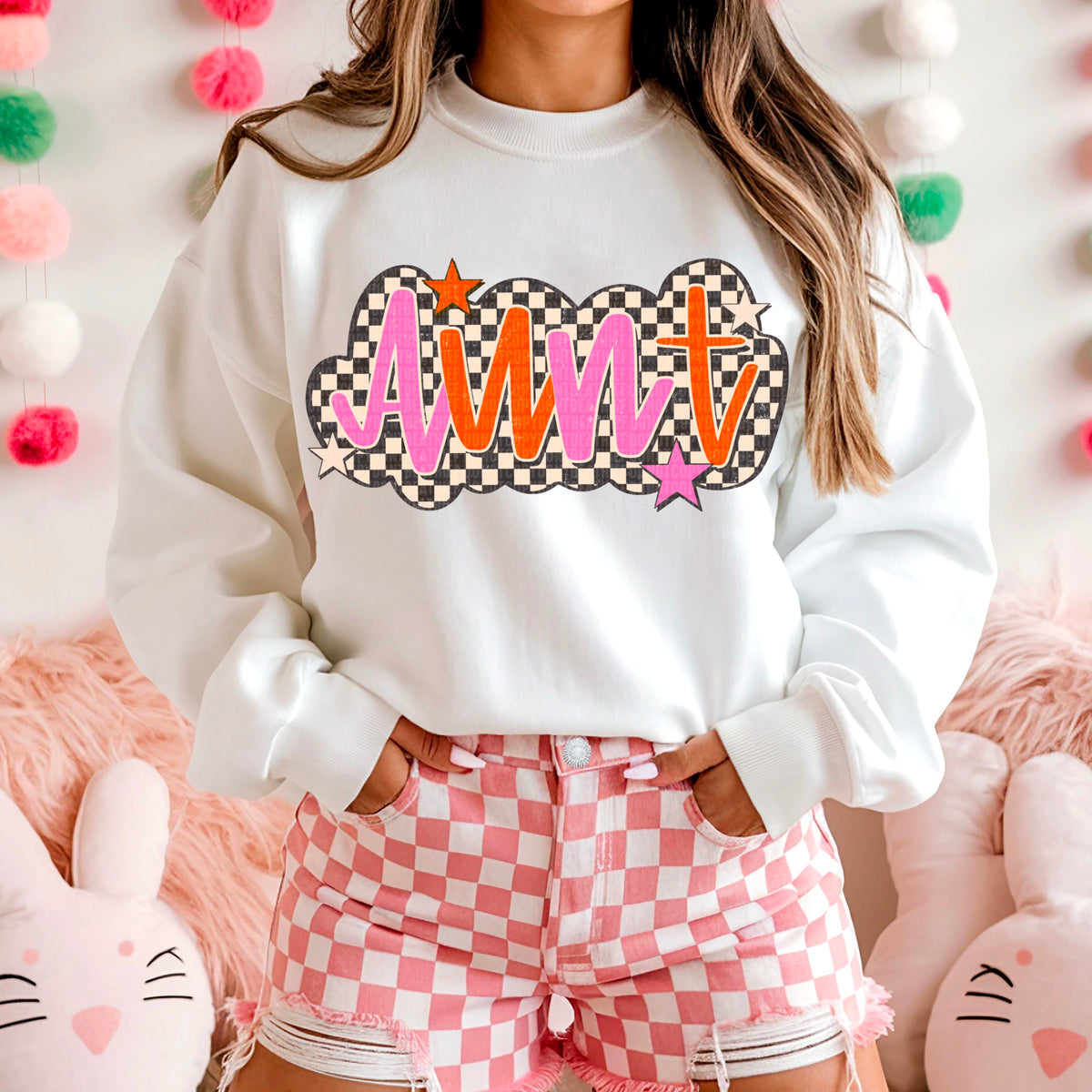 Aunt Checkered 104624 DTF transfer