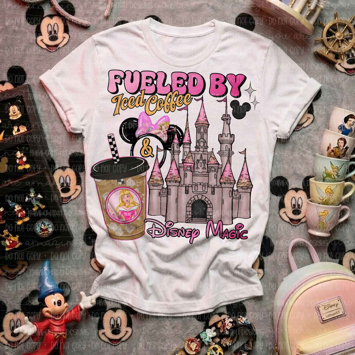 Fueled by iced coffee & sleeping princess dis magic (RRD) DTF