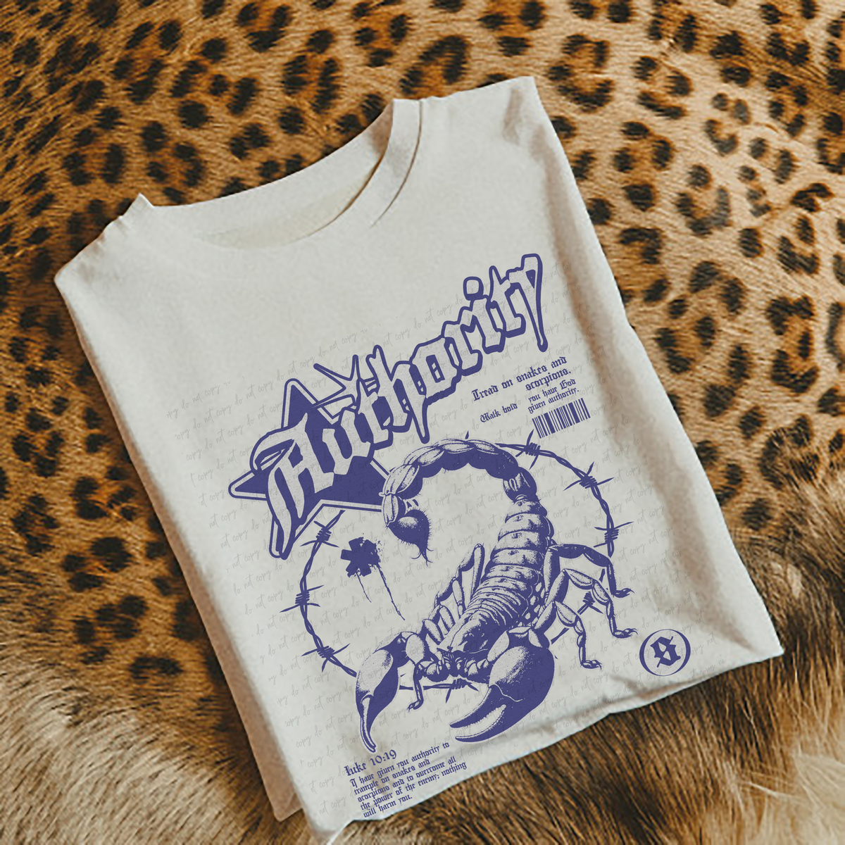 Authority Scorpion Blue Font 110094 DTF transfer